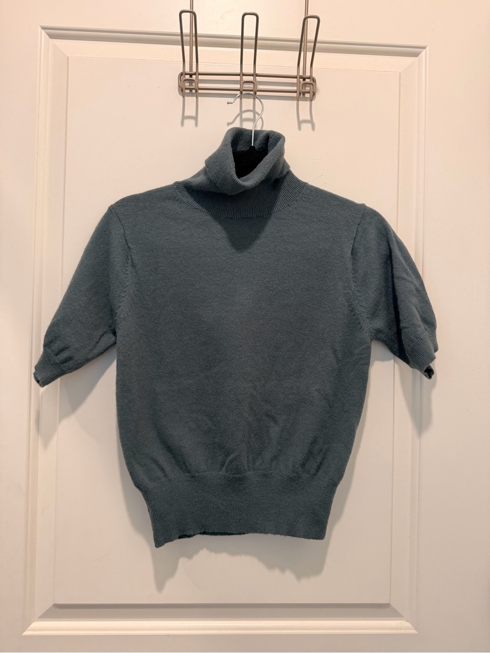 Lili Sidonio Short Sleeve Turtleneck Sweater Blue Size S